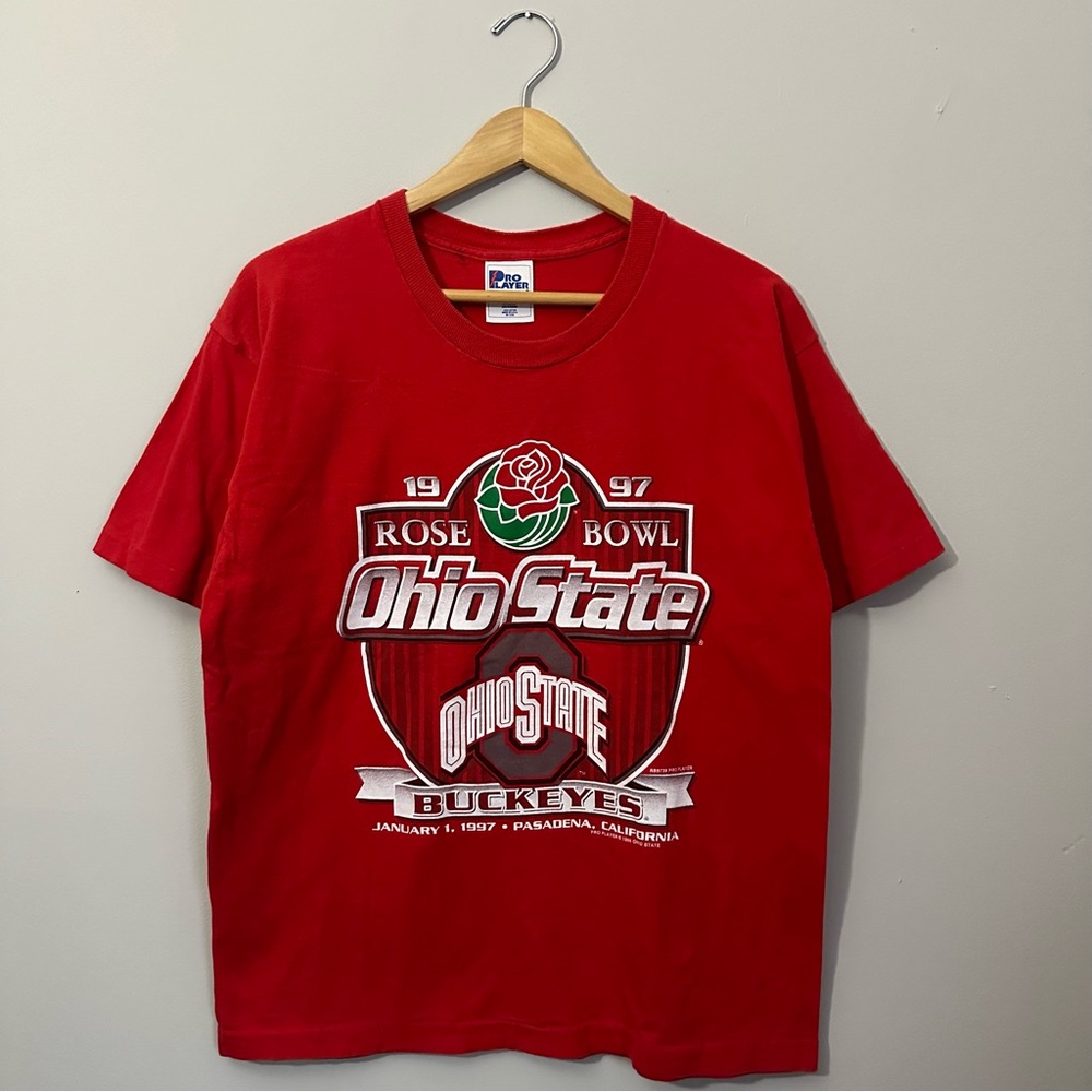 Vintage Pro Player Ohio State Buckeyes Football 1997 Rose Bowl T Shirt Sz Large